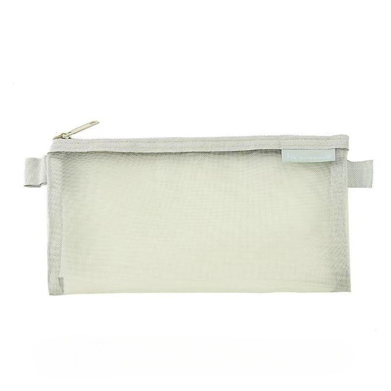Simple Transparent Mesh Portable Large-capacity Stationery Storage Bag Cosmetic Bag