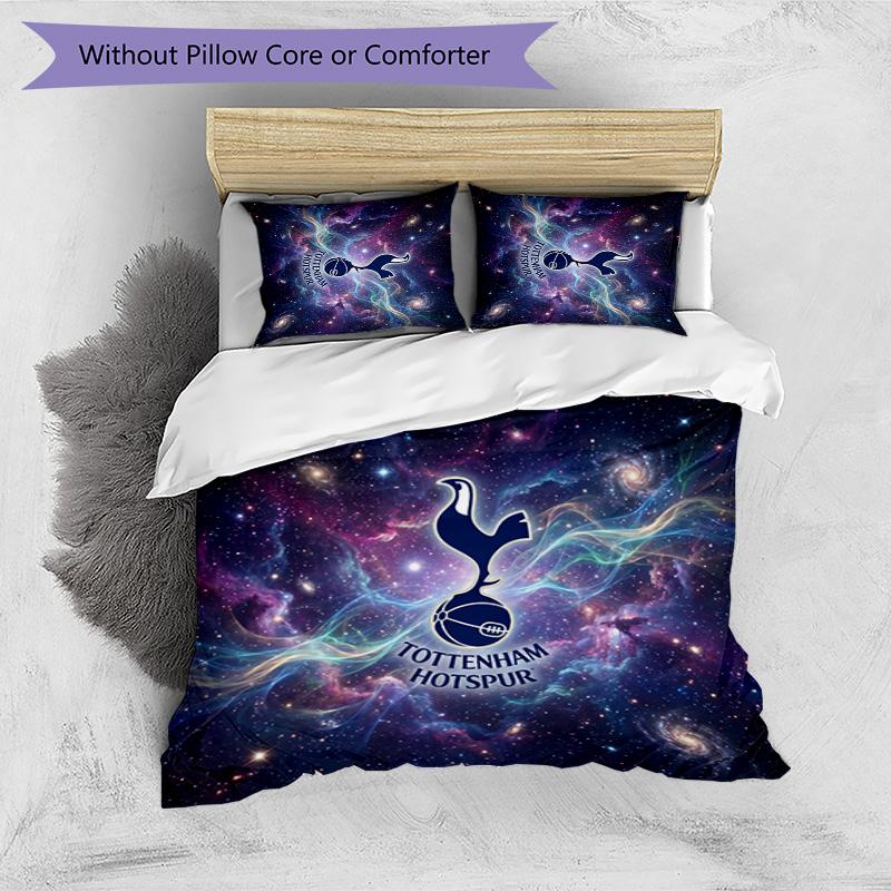 Tottenham Hotspur Pattern Printed 3PCS Bedding Set Soft Skin-Friendly Washable Duvet Cover & Pillowcases Set All Season Bedroom