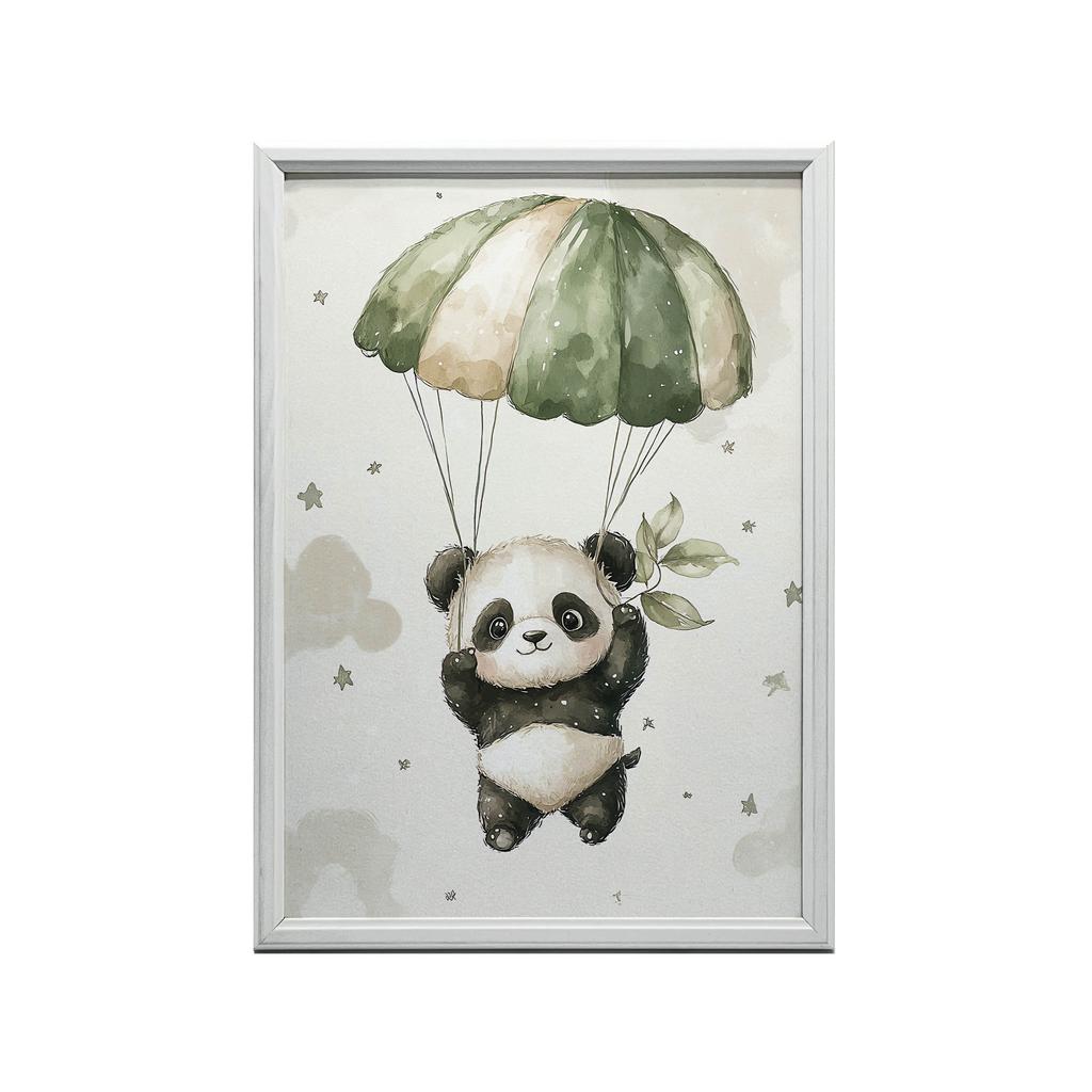 Plakat Panda Na Spadochronie - Bezkresne Niebo Plakat Panda Na Spadochronie - Bezkresne Niebo, 30X40 Cm, Rama Aluminiowa Złota, Papier Matowy 230 Gsm