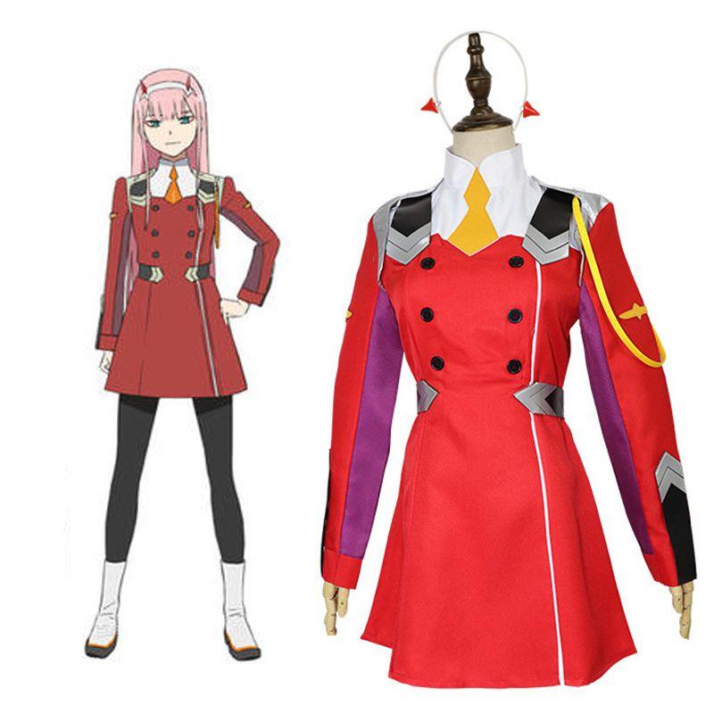 Потрясающий косплей-костюм Зеро Ту из Darling In The Franxx в красной униформе для Хэллоуина