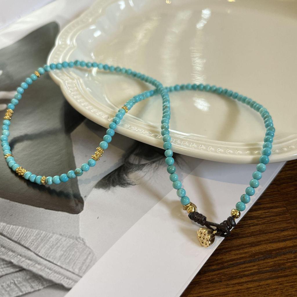 Юань Ю Высококачественное ожерелье из бирюзы: Не выцветающая, Темперамент-Личность Ключичная Цепочка для Женщин