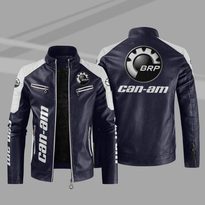 Mens Plus Size PU Leather Jacket Fleece Lined Stand Collar Printed Casual Winter Outerwear