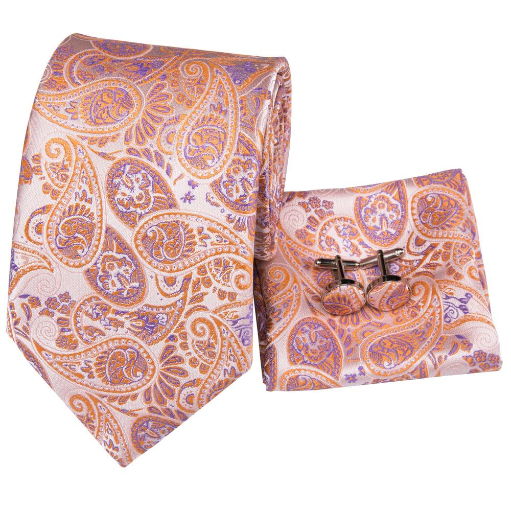Hi-Tie Мужской галстук с узором пейсли, жаккардовый тканый шелковый галстук, носовой платок, запонки, набор для свадьбы, деловой вечеринки