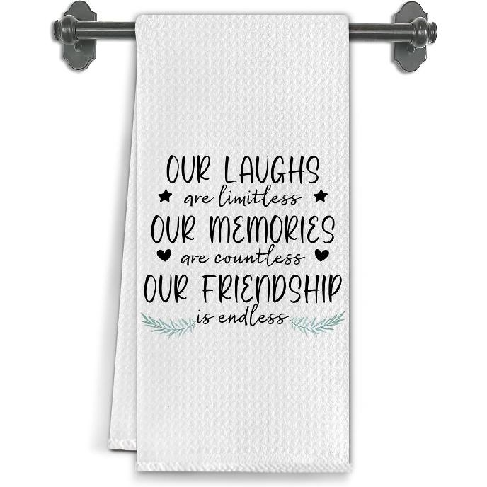 Bestie Gifts Kitchen Towels, Best Friend BFF Bestie Gifts for Women Dish Tea Towels for Kitchen Decor, Long Distance Friendship Gifts Hand Towels for