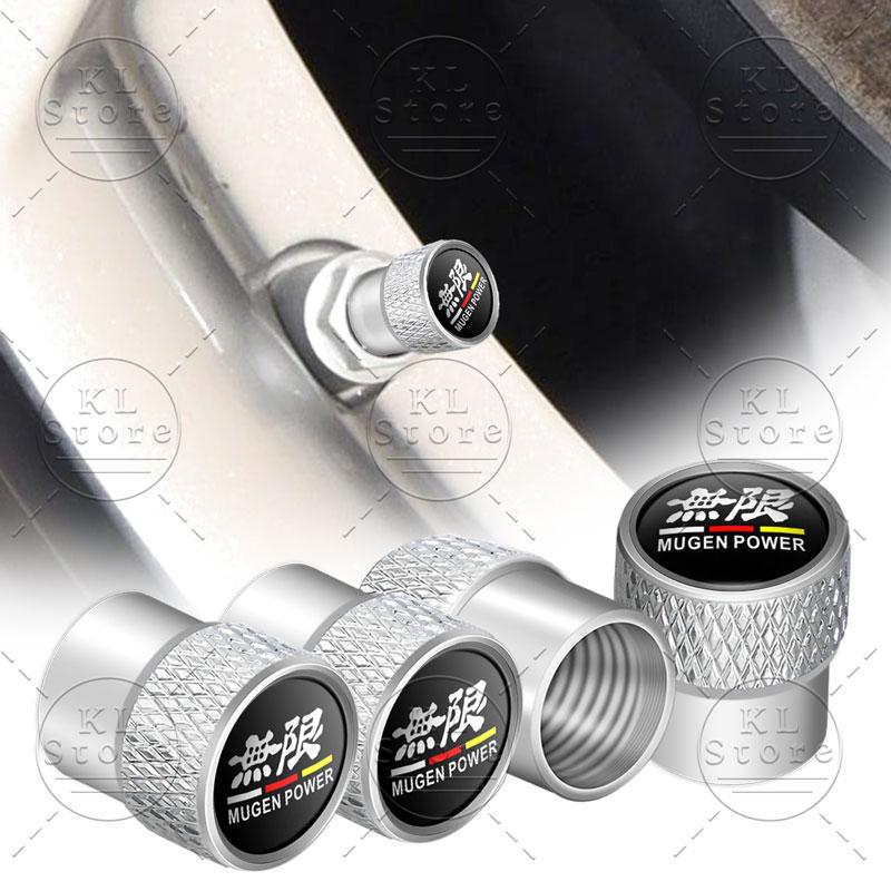 4pcs Car Decor Wheel Tire Valve Stem Dust Cap Cover For Honda Mugen Power Emblem Typer Accord CRV Civic City Odyssey HRV Insight ajw256