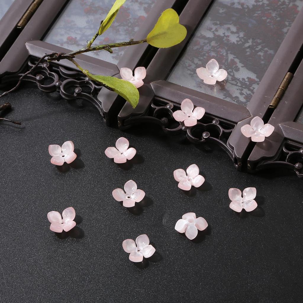 1000 шт. Акриловые лепестки гортензии из имитации ракушки, подвеска-шарм в виде цветка, бусины для изготовления ювелирных изделий