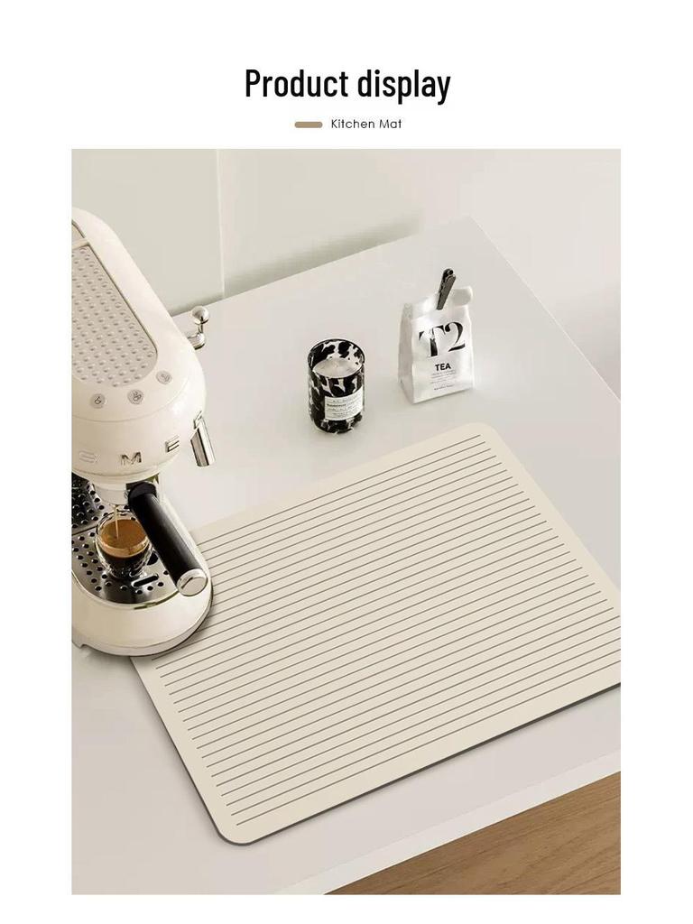 Минималистичный кухонный коврик из диатомовой земли: Тепло- и влагопоглощающий, противоожоговый, маслостойкий защитный коврик для столешницы