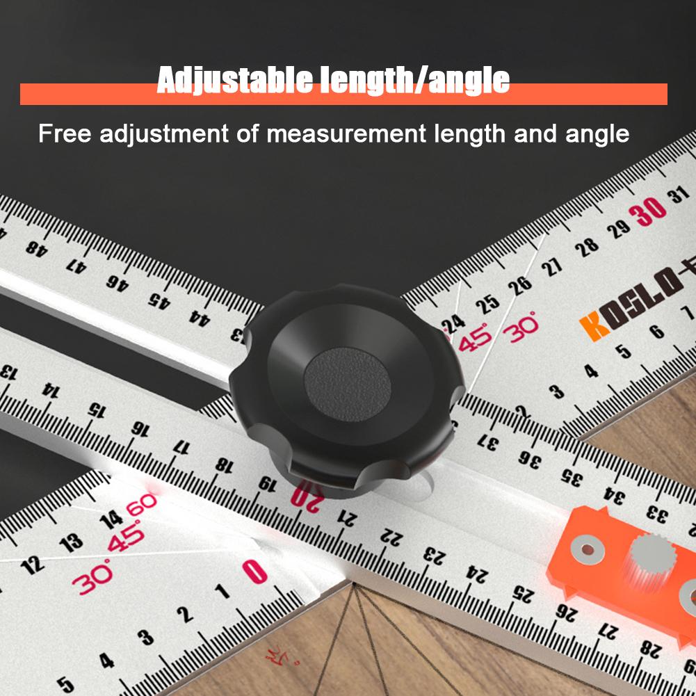 60CM High Precision Angle Ruler Woodworking Scribe Ruler T-type Gauge Tools Crossed-Cut Drawing O9K9