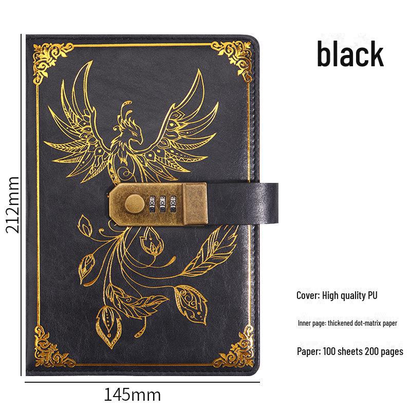 Подарочный набор из ретро-блокнота с паролем формата А5: Ежедневник деловых встреч в офисе с возможностью настраиваемого логотипа.