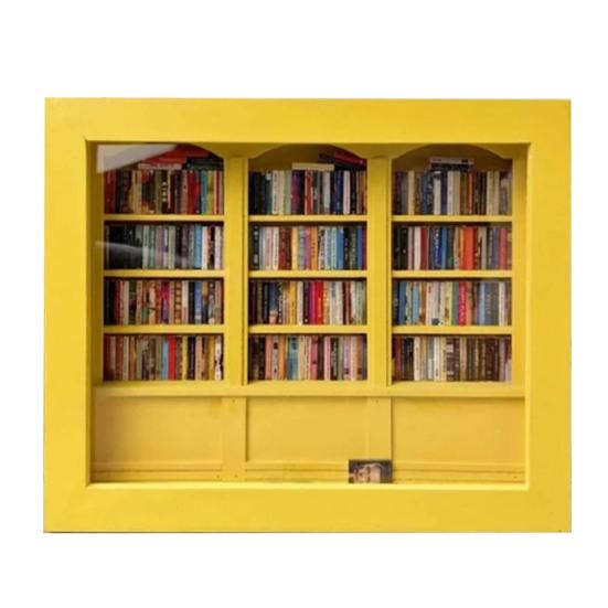 Мини-книжная полка для снятия тревожности, деревянная миниатюрная имитация книжной полки с 200 мини-книгами, настольная книжная полка для снятия стресса, игрушка для домашнего офиса, декор