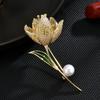 Luxury Fashionable Versatile Brooch High End Yulan Flower Pearl Imitation New Elegant Brooch