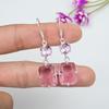 Серьги с розовым кунцитом, драгоценные камни, серьги из чистого серебра 925 пробы, серьги ручной работы с камнями по дате рождения, подарок для него