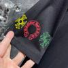 8505 CHROME HEARTS 2025 Летняя новая высококачественная хлопковая свободная футболка с круглым вырезом большого размера для мужчин и женщин, парная футболка