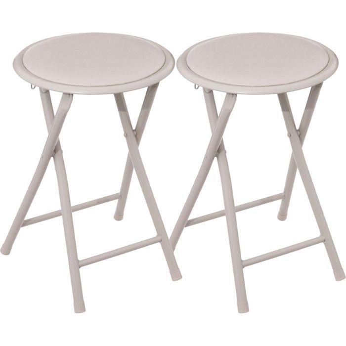 Tabouret pliant en PVC "Elisa" Atmosphera - Beige - Par 2 - Beige -