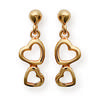 [J6038] - Gold Plated 'Love' Earrings - 17x6 Mm