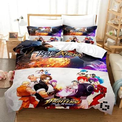 Постельное белье с героями King Of Fighters для спальни, мягкое современное покрывало, удобное детское пододеяльник, чехол для одеяла и наволочка