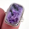 Natural Charoite Gemstone Handmade 925 Solid Sterling Silver Ring Size 8 H2y79