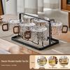 Набор стаканов для воды Glacier Glass с ручкой, термостойкие, стильные чашки для чая и напитков для дома и приема гостей.
