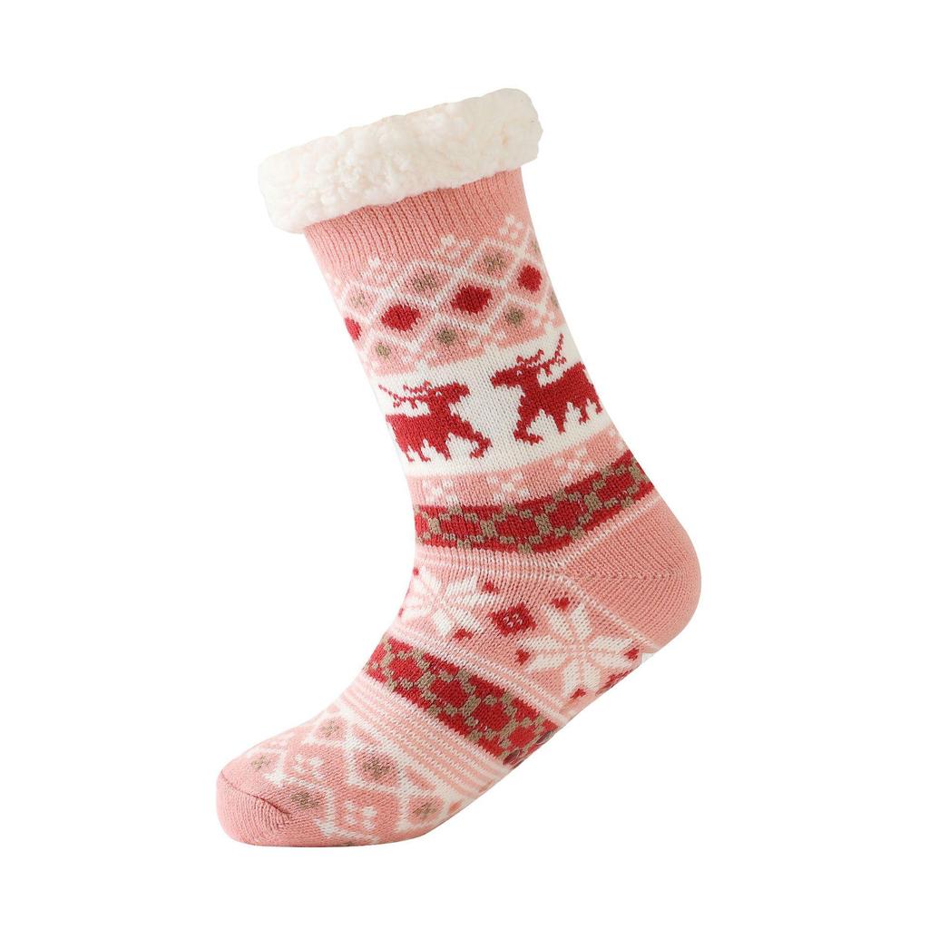 Женские плюшевые коралловые флисовые зимние рождественские снежные чулки - Уютные домашние и спальные напольные носки в наличии