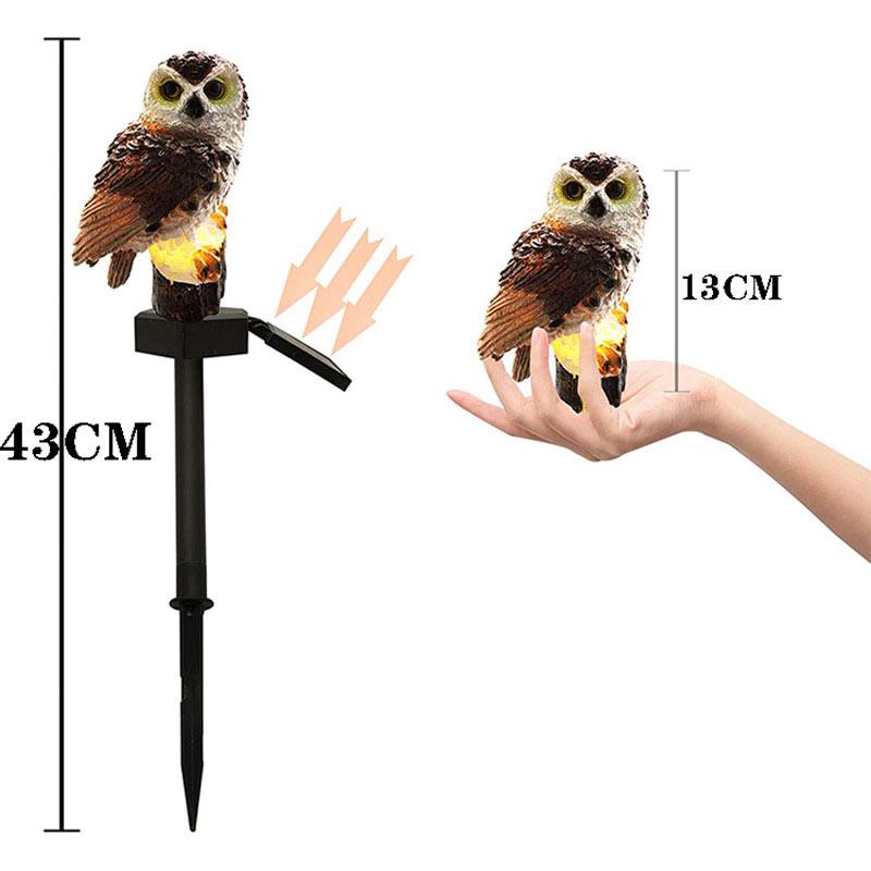 Solar Owl Resin LED Light Outdoor Garden Floor Insertion Light Garden Path Street Light Christmas Day Decorative Atmosphere Light