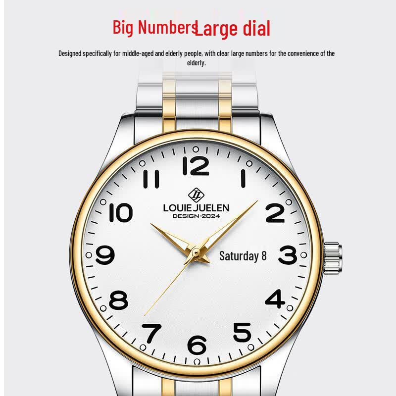 Louis Jielun Men's Large Number Business Quartz Watch