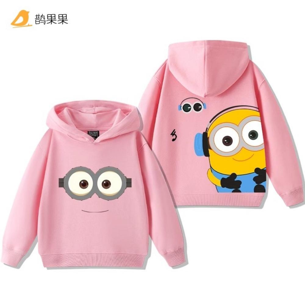 Minion Double-Sided Printed Children's Sweatshirt - Fall/Winter Boys' and Girls' Outdoor Loose Comfortable Hooded Top