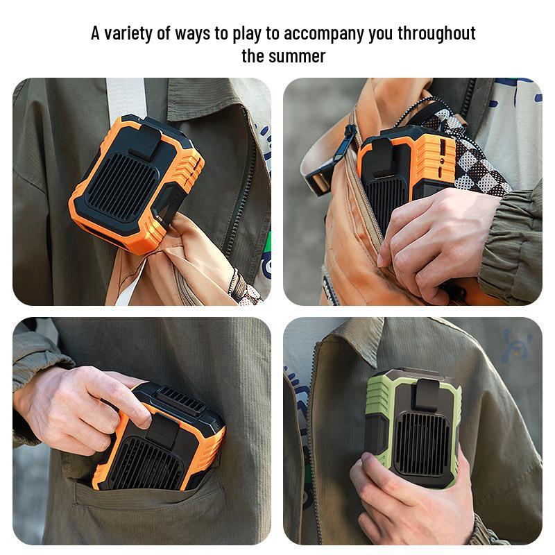 Portable Rechargeable Waist-Hanging Electric Fan: Large Capacity, Strong Wind, Outdoor Cooling