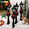 4pcs Christmas Lamp Posts, Christmas Decorations, Mini Street Lights, Model House Street Light Accessories, Suitable for Christmas