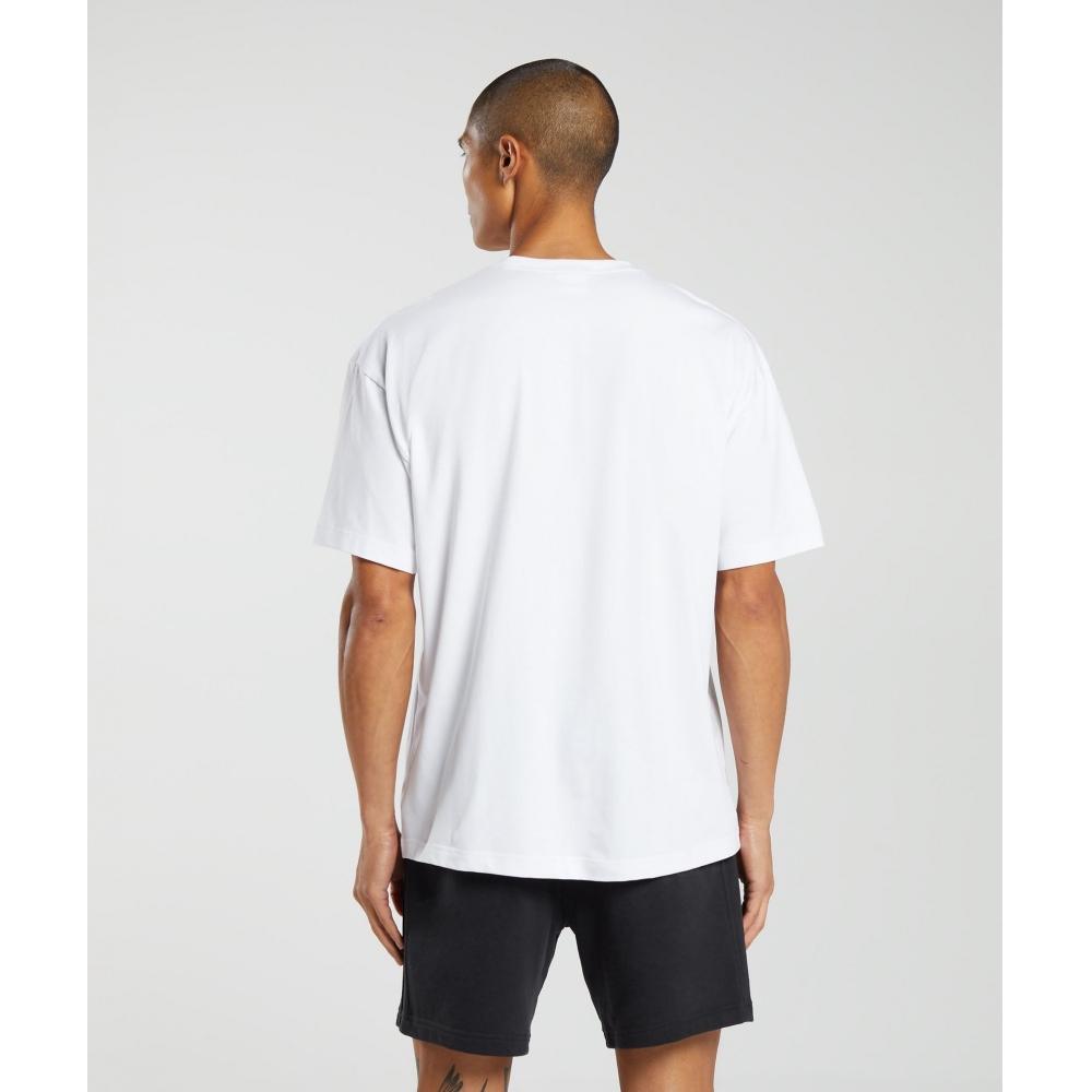 Gymshark EssenTial Футболка оверсайз белая A1a3e Wbbm