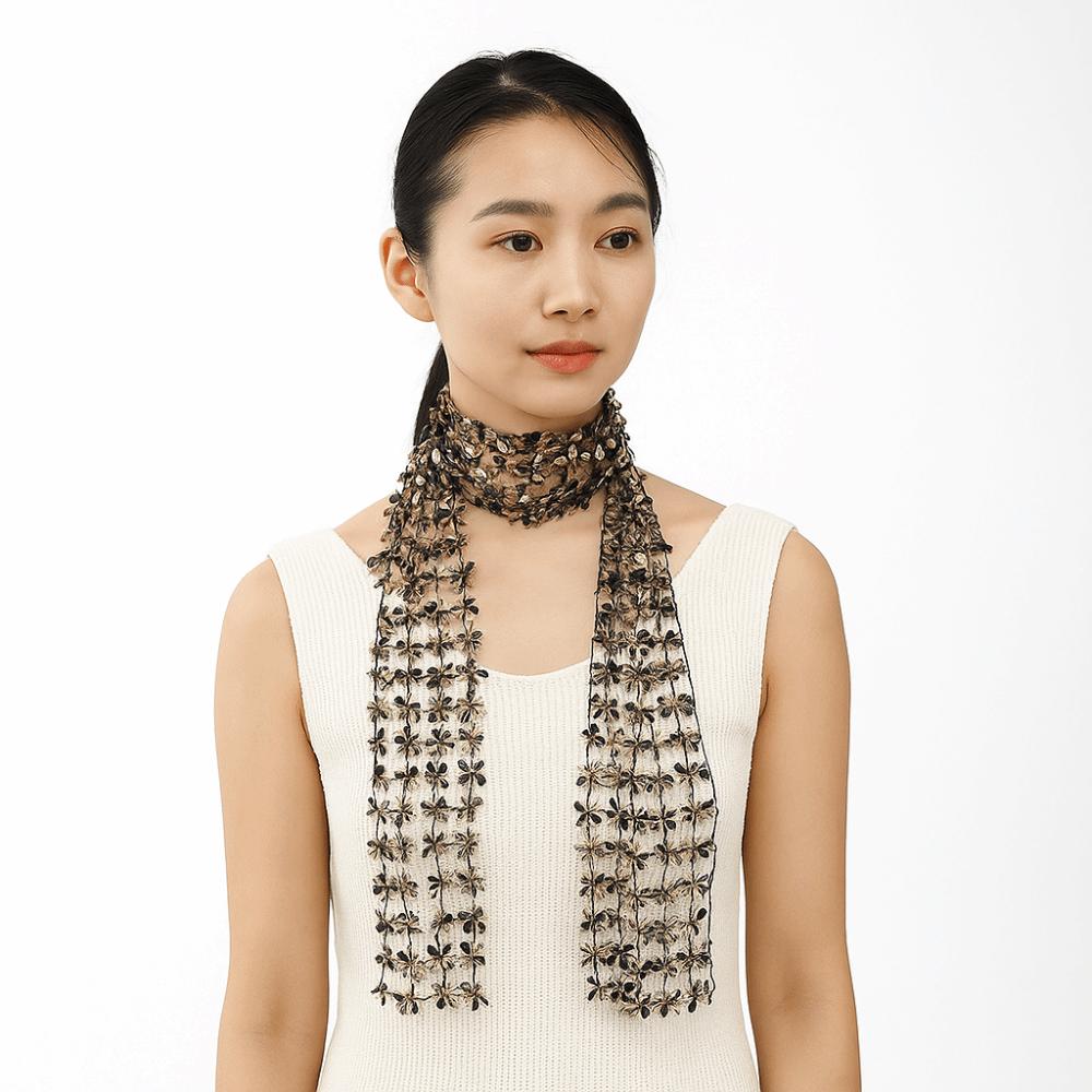 Sequins Belly Dancing Scarf Flower Shape Waist Chain Neck Wrap Sequin Scarf  Belly Dancing Belt