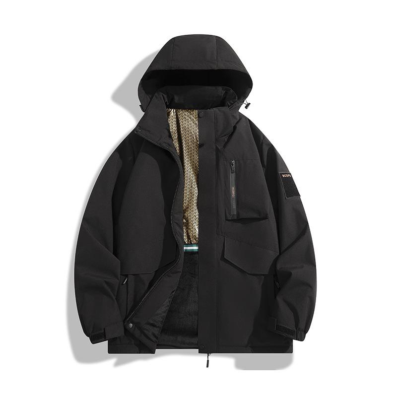 Молодежная куртка для мужчин и женщин, парная, новая, осенне-зимняя, уличная, с капюшоном, ветрозащитная куртка, утепленная и утолщенная