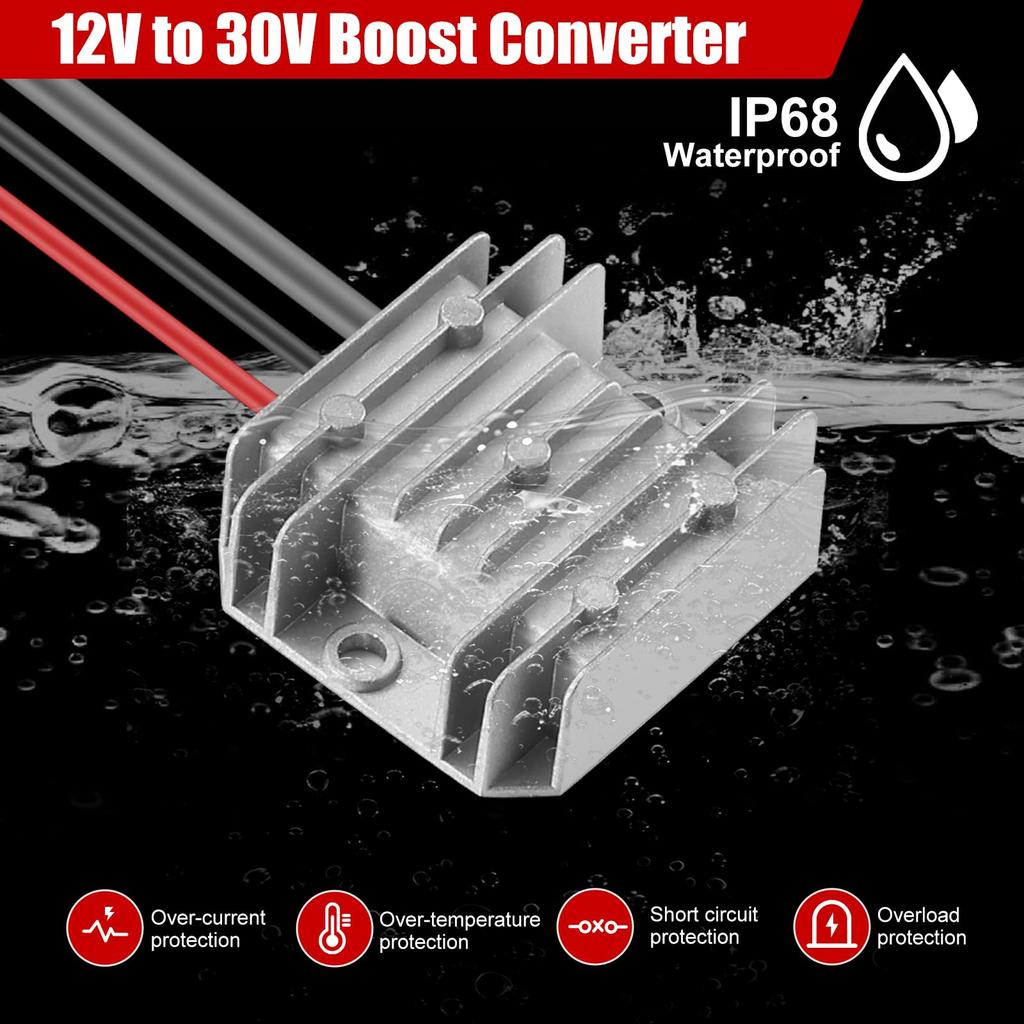 Специальный повышающий преобразователь Starlink Mini, 12В24В до 30В, 3,5А, с зажимом-розеткой, пыле- и ударопрочная конструкция для автомобилей, кемперов и лодок, для улицы