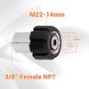 Stainless Steel M22 14mm Female Thread To 3/8 FNPT Adapter For High Pressure Washer Hose Connection Durable Garden Tool