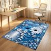 Floral Garden Theme Crystal Velvet Rug Personalized Custom Name Text Soft Floor Mat Home Decor