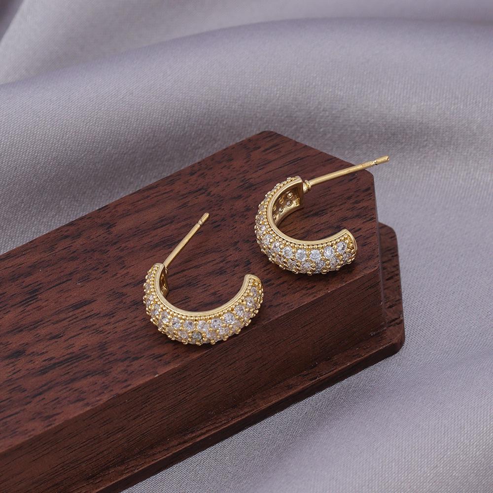 Элегантные серьги с иглами из серебра 925 пробы: Универсальные французские серьги-кольца из меди в нескольких стилях для изысканного образа