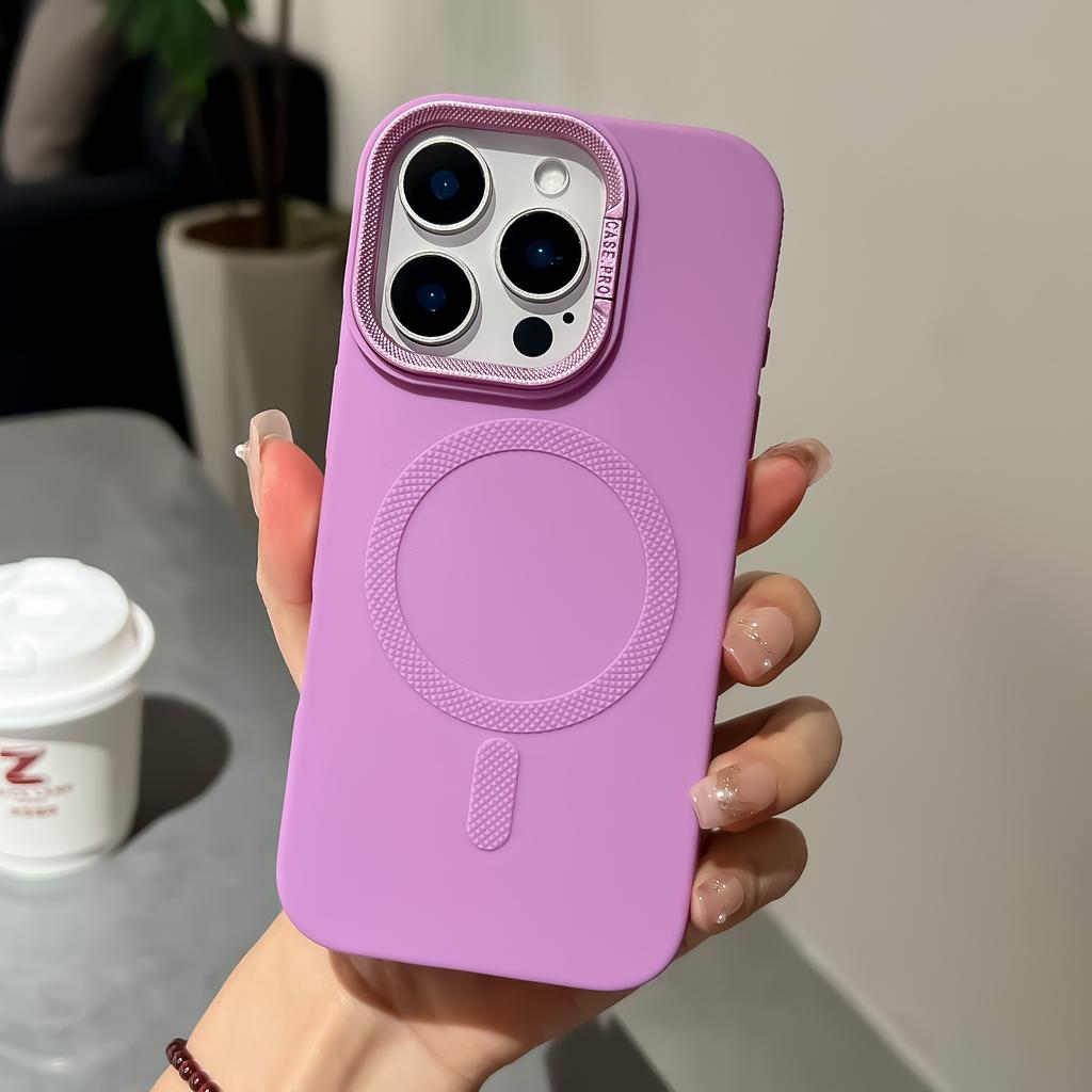 Desert Gold lens frame holder charging phone case for For Iphone 16 15 14 13 12 11 Pro Max magnetic soft silicone back cover