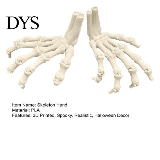 Экологичные Хэллоуинские Принадлежности, Скелетные Руки, 3D Печатная Модель Костей Руки, Реалистичные Декоративные Руки для Мероприятий, Жуткий Костяной Коготь