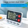 2 Channels Timer ABS with Magnetic Back Portable for Cooking Exercise and Classroom Activity for Countdown/Countup Use
