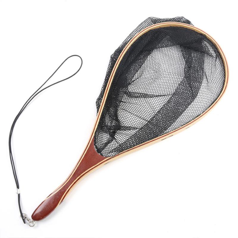 Small Mesh Nylon Weaving Fishing Net Wood Handle Hand-used Scrape