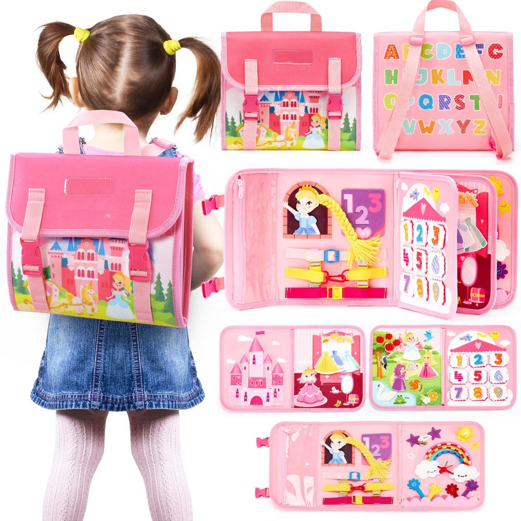 Enlightenment early education felt book baby cloth book, pink princess castle