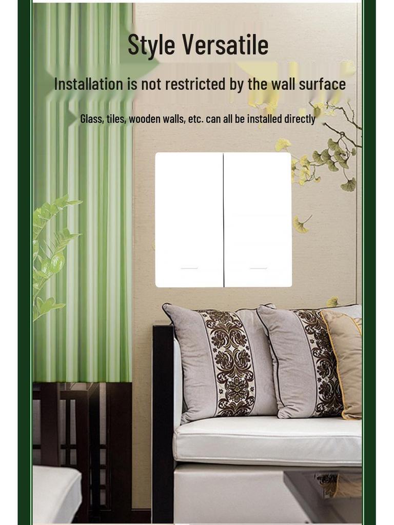 Battery-Free Wireless Switch: Easy Install, Multi-Control, Stick-On Design