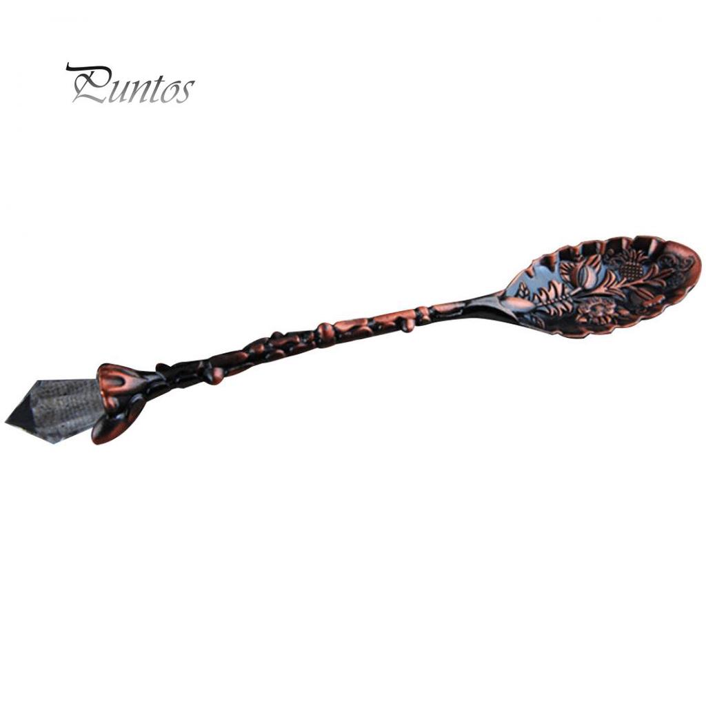 Чистые продукты, винтажная цветочная резьба, чай, кофе, десертная ложка, посуда с длинной хрустальной ручкой