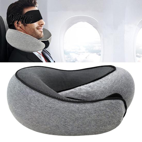 Adjustable Neck Pillow Memory Foam Travel 360 Degree Support U-Shaped Car Airplane with Fastener Tape Nap