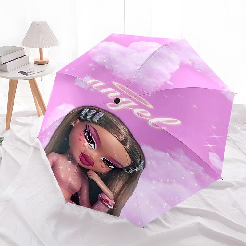 1pc Angel CloudsOpen/Close Umbrella-Windproof, Compact Travel Umbrella, Sturdy 8-Rib Shaft, Outdoor Accessory1181