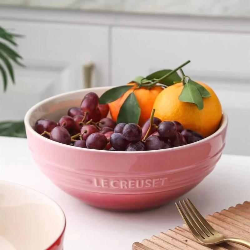 Large Capacity Ceramic Soup Face Bowl Salad Bowl Le Creuset Home Use Big Bowl French Style Dinnerware