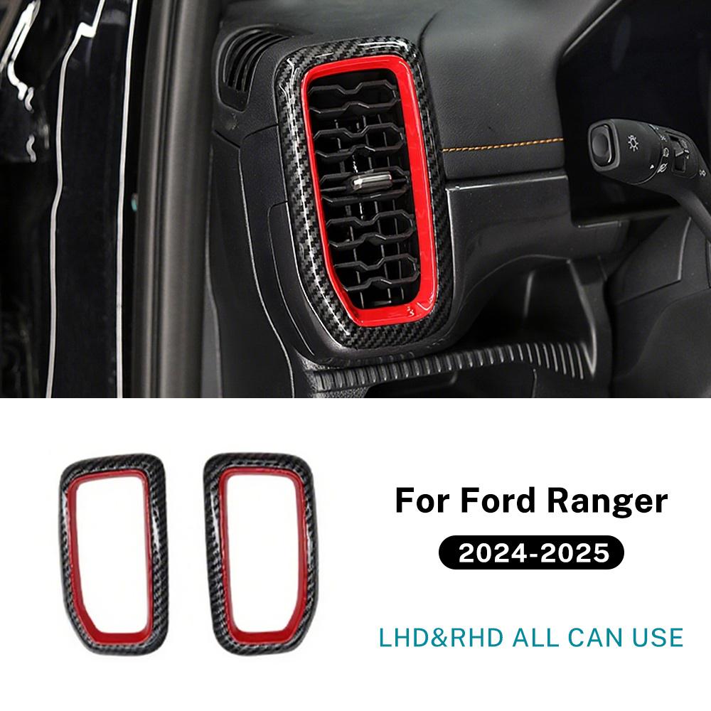 Для Ford Ranger 2024 2025 LHD RHD Рамки воздуховодов автомобиля Узор из углеродного волокна Аксессуары для интерьера