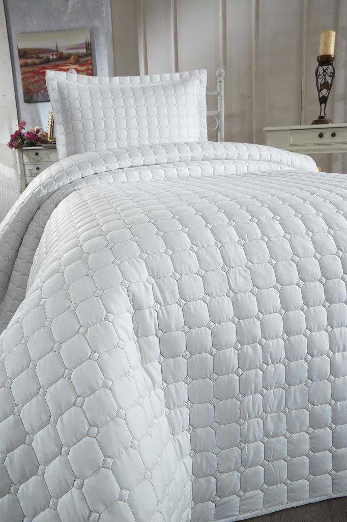 Estiva Queen Size Microcotton Bedspread 180x240 Cm Cream Color