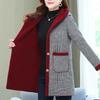 Large Size Warm Jacket Women's Fall and Winter Hooded Medium-length Comfortable Thickened Casual Faux Lambswool Jacket