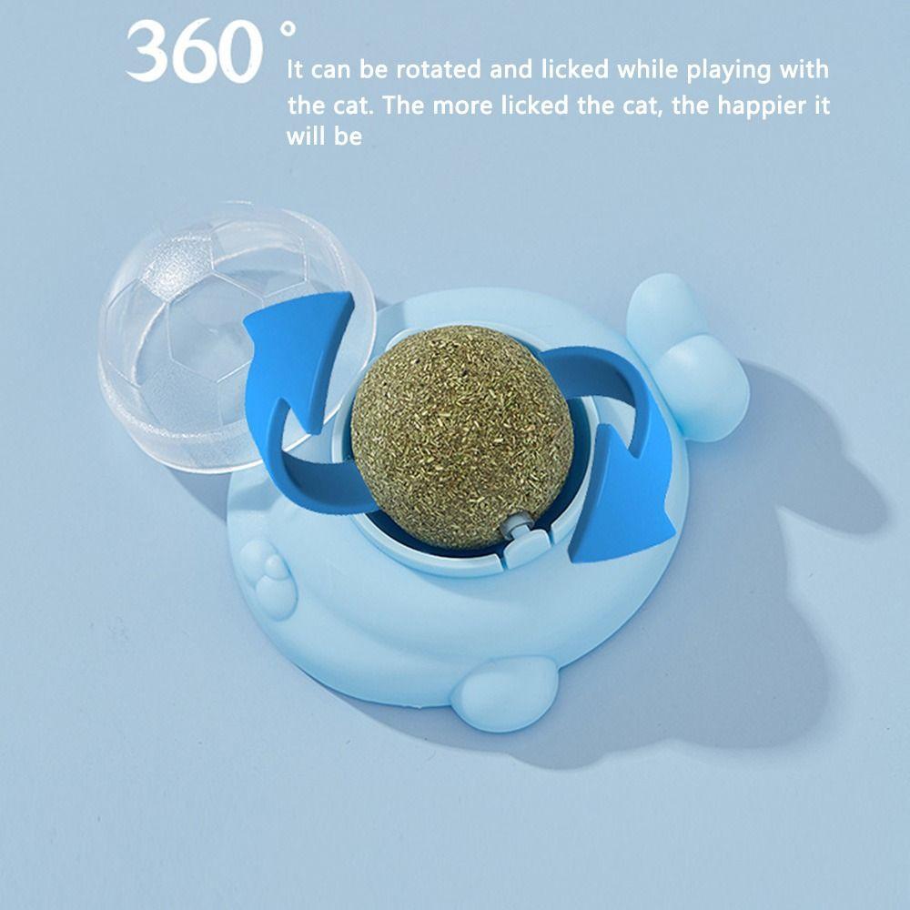 Healthy Pet Stuff Teeth Cleaning Cat Toys Cat Mint Rotatable Catnip Balls Self-Adhesive