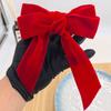 Holiday Christmas Bow Napkin Rings Red and Green Velvet Napkin Holders Festive Table Setting Tissue Rings for New Year
